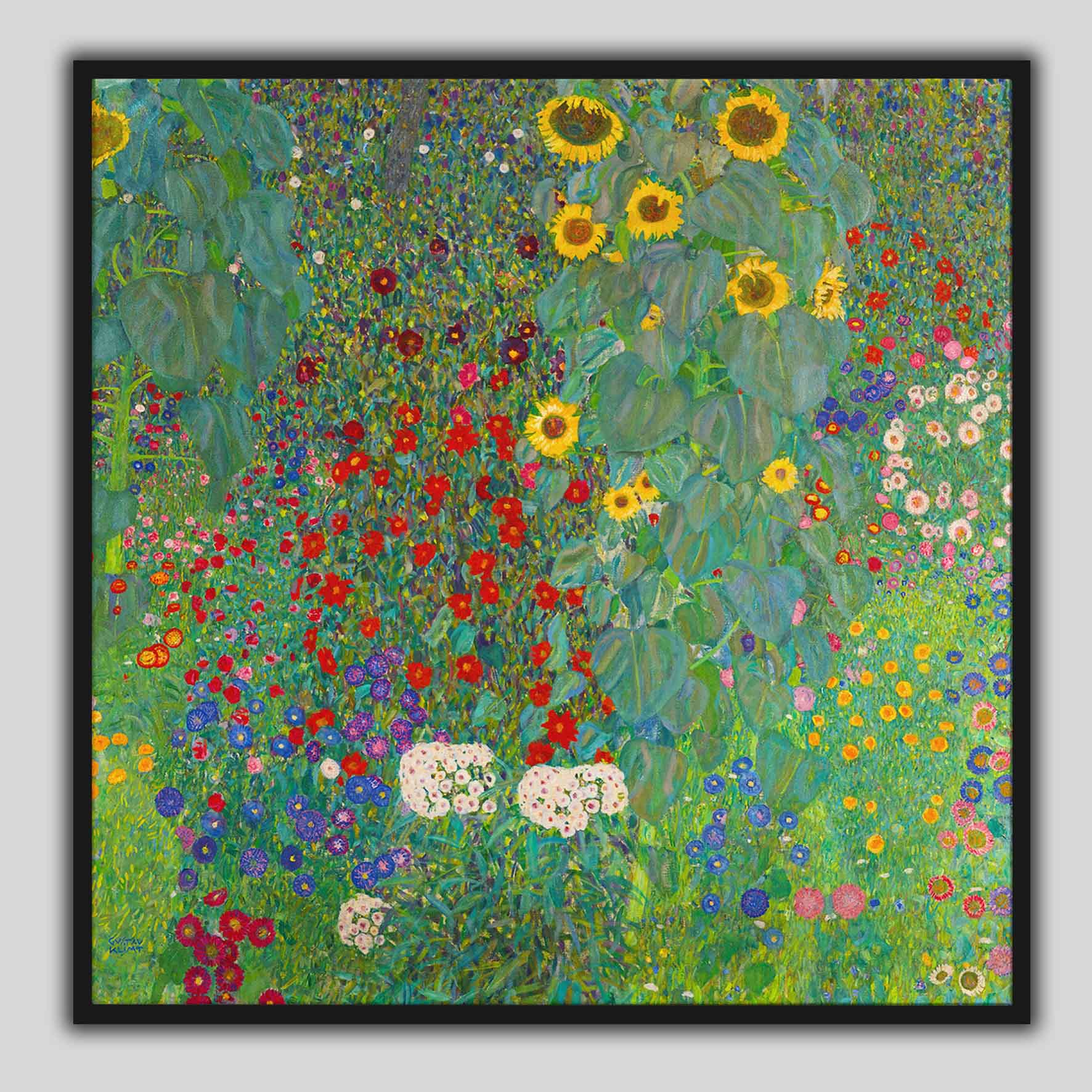 Giardino della fattoria con girasoli