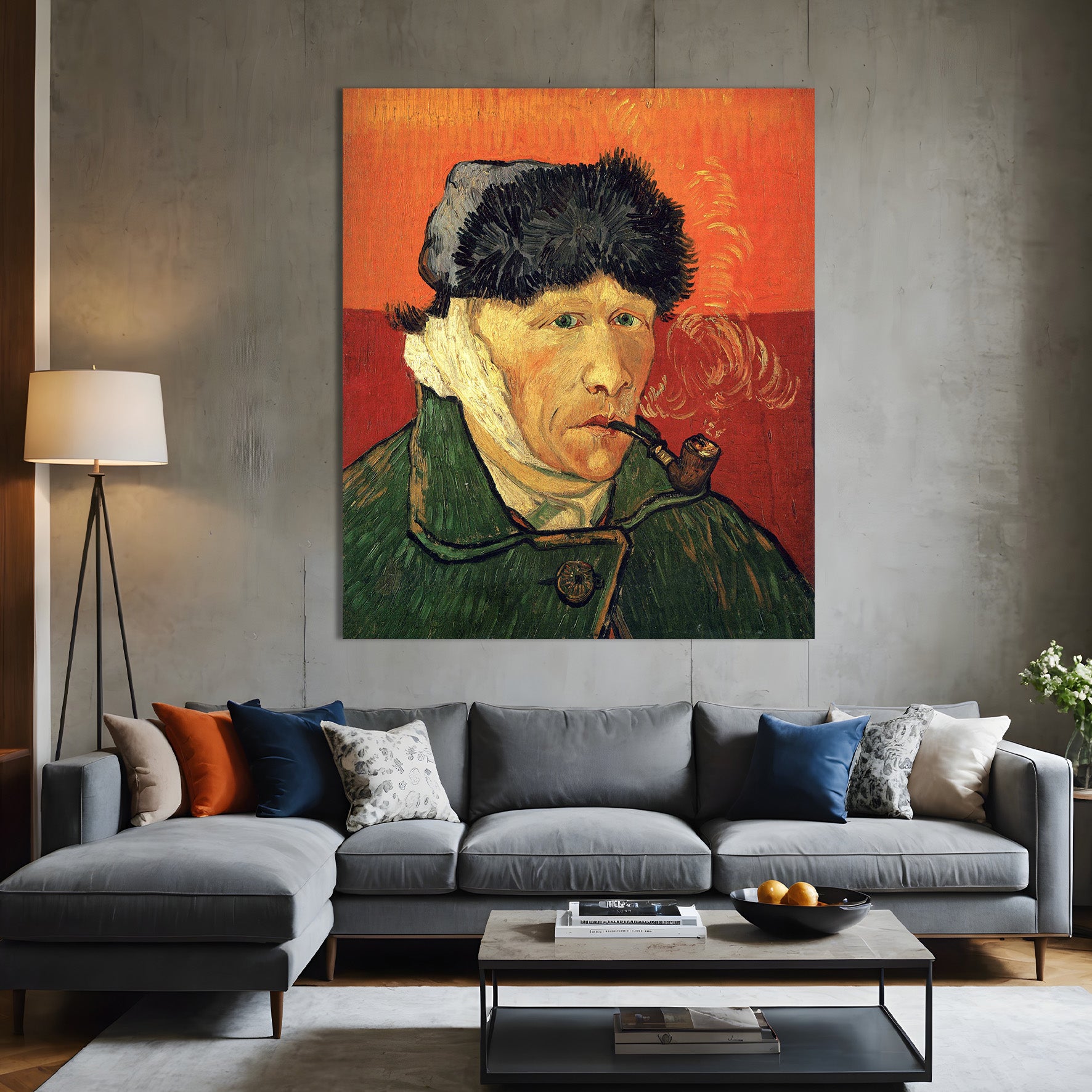 Autoritratto con orecchio bendato e pipa