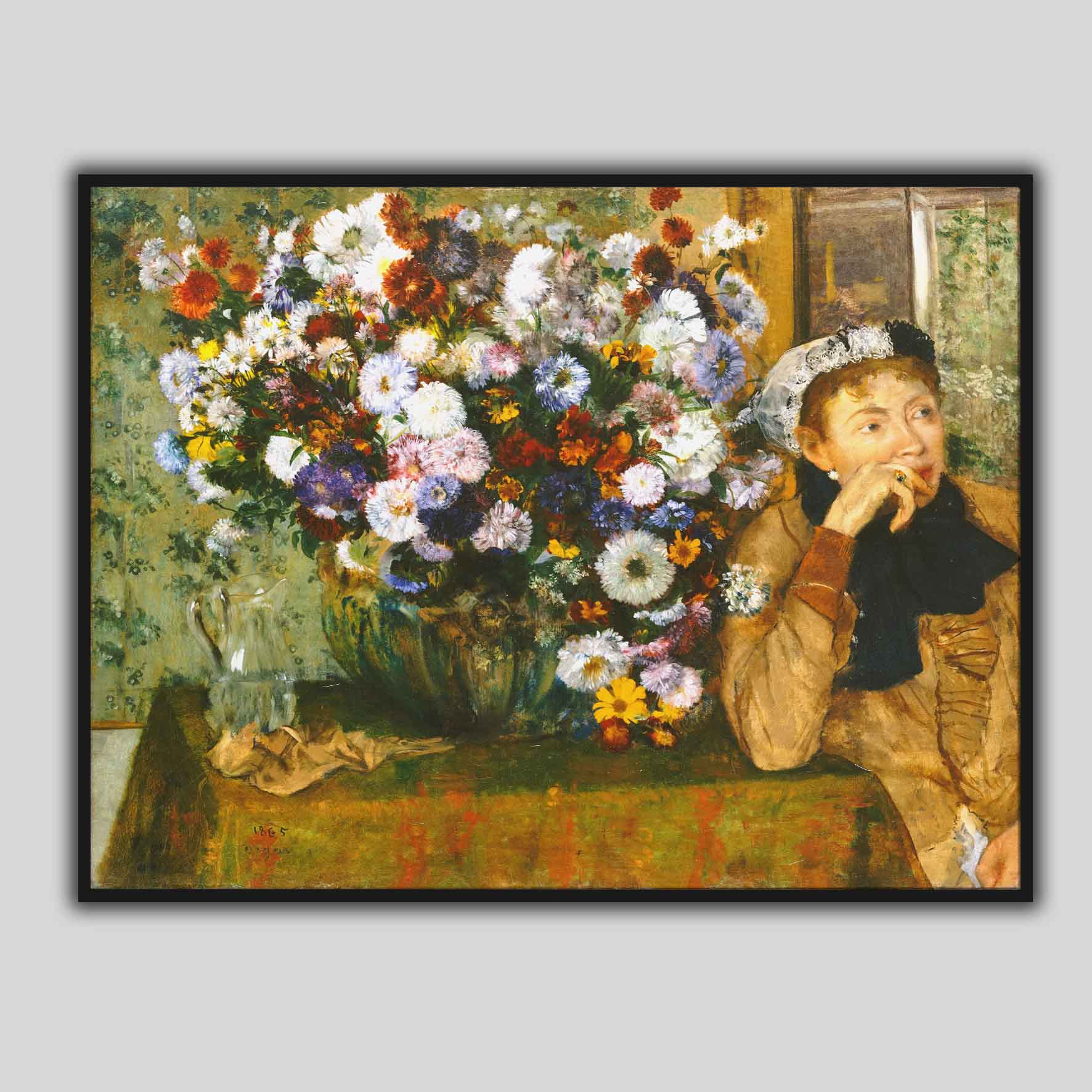 Donna con crisantemi