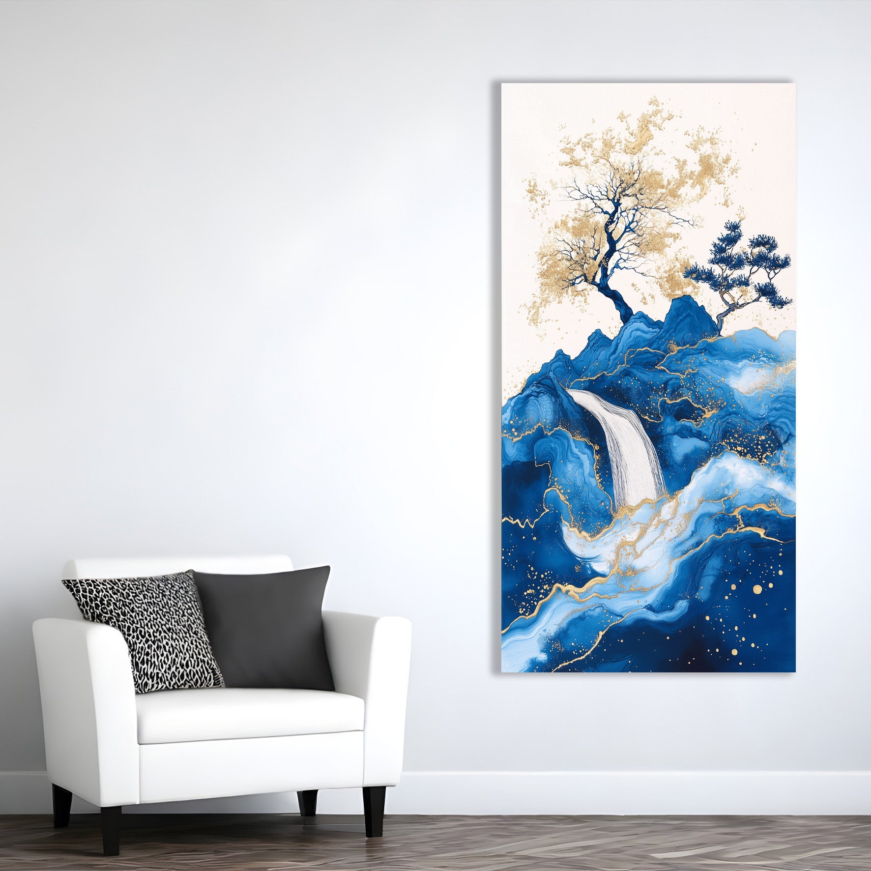 Cascade bleue silencieuse