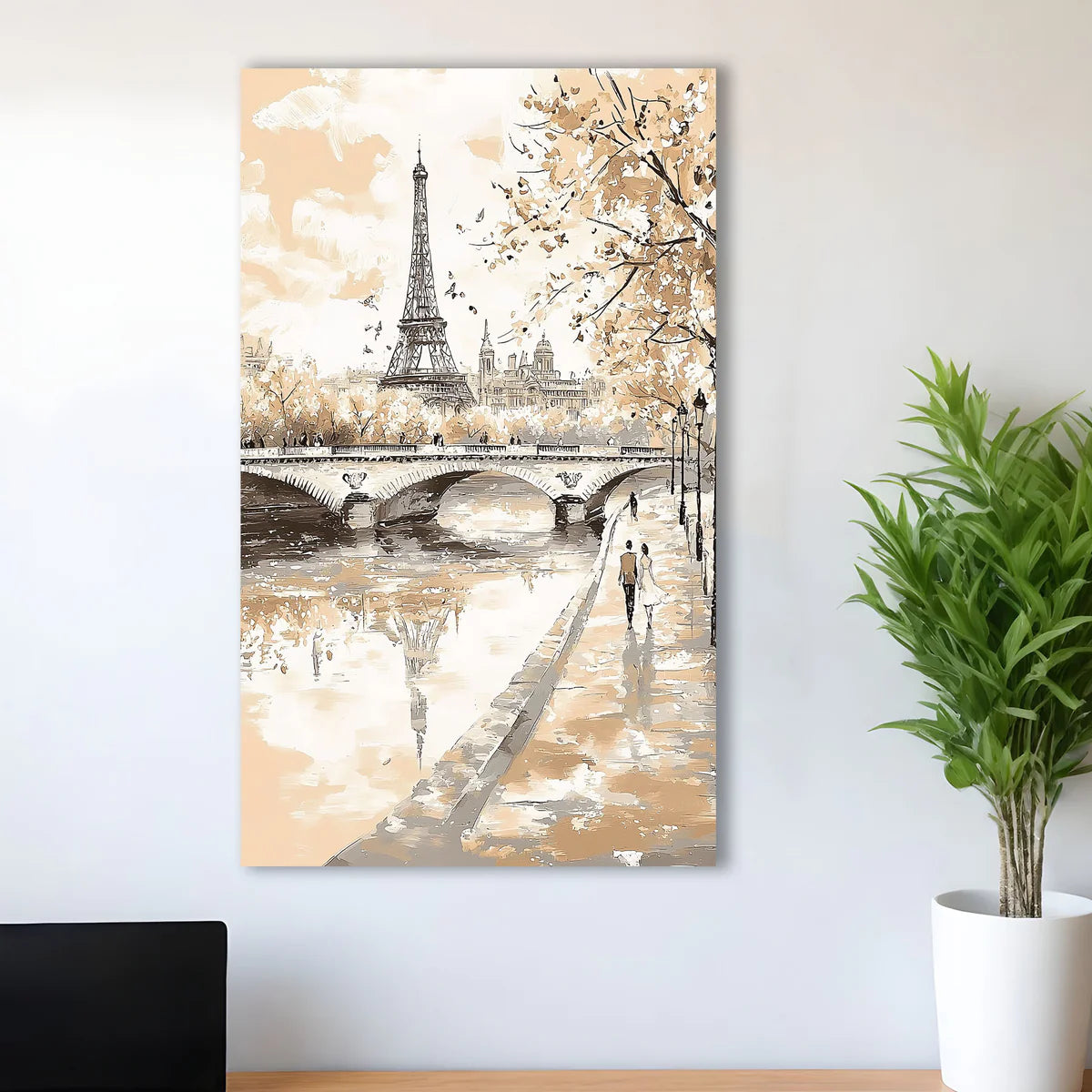 Passeggiata Lungo la Senna 42x70cm, Senza cornice, pronto da appendere