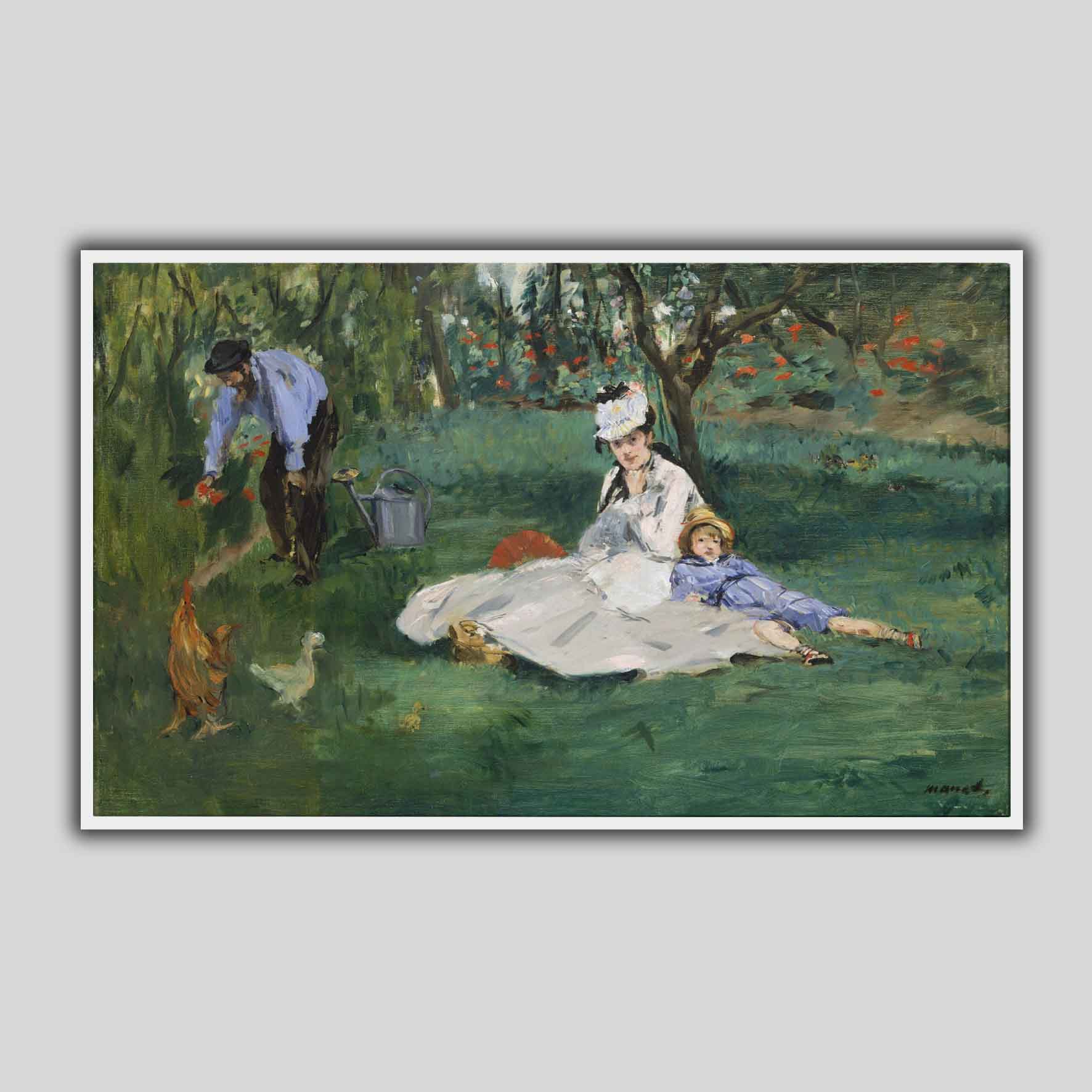 La famille Monet dans leur jardin à Argenteuil