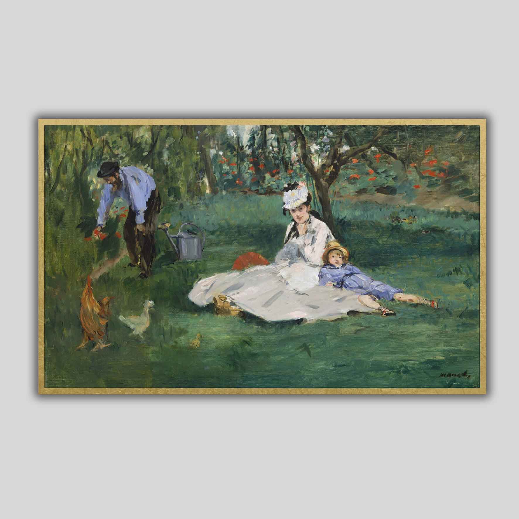 La famille Monet dans leur jardin à Argenteuil