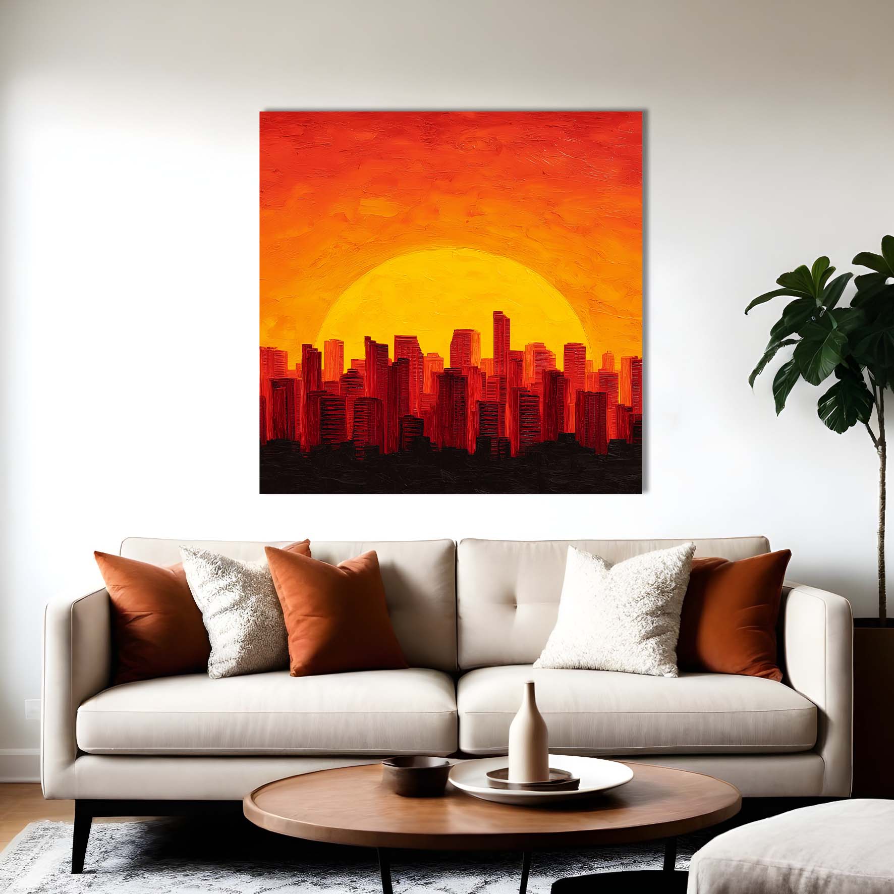 Skyline al tramonto