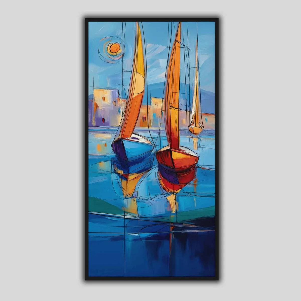 Danza delle vele 15x30cm con cornice nera