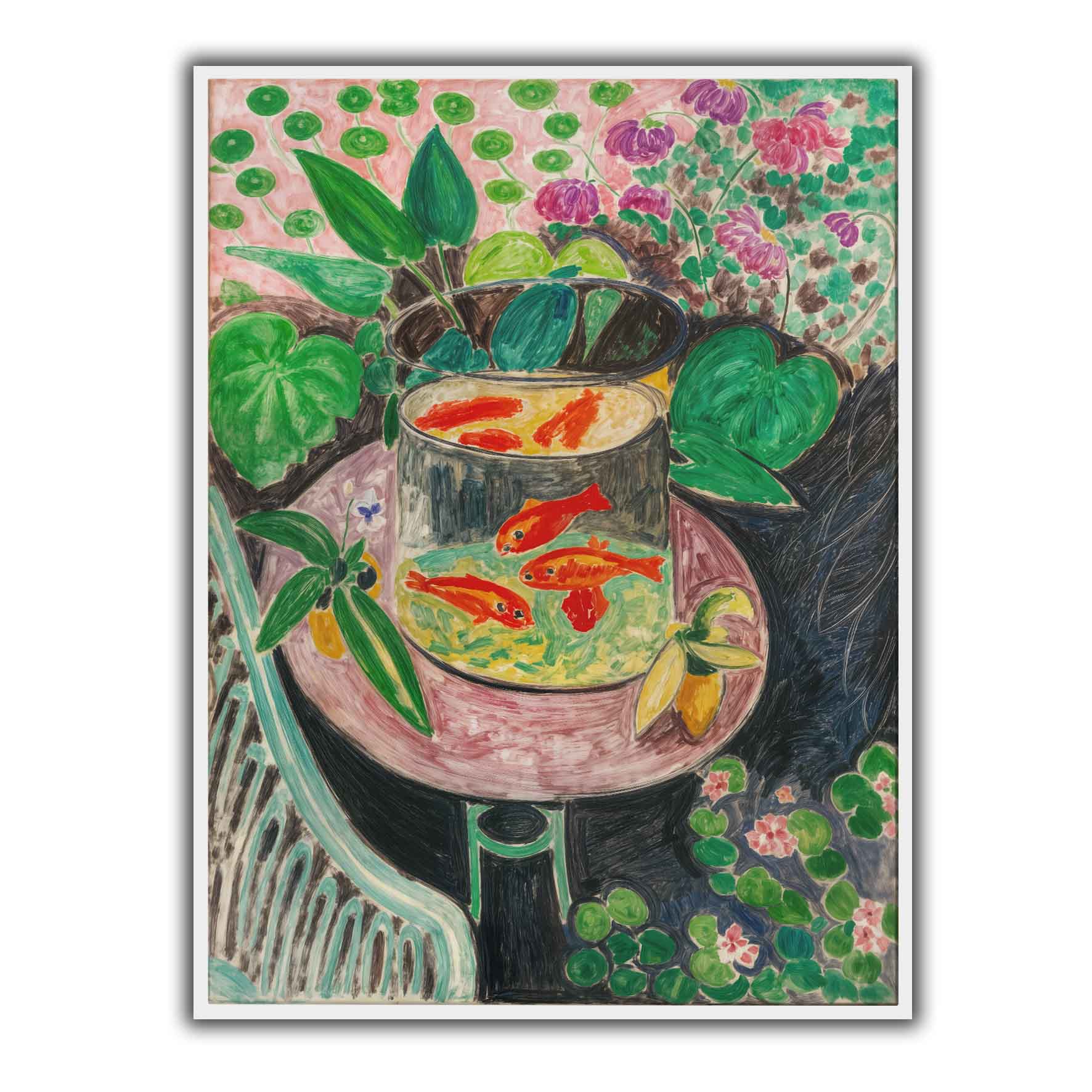 I Pesci Rossi - Matisse 100x135cm con cornice Bianca
